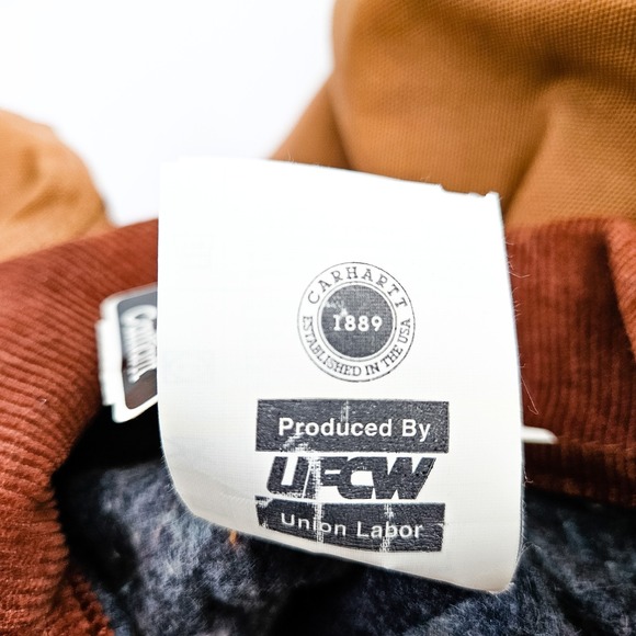 Vtg Carhartt Detroit J01 Canvas Duck Jacket 48 Reg Blanket Lining Brown New NWT - Picture 12 of 12